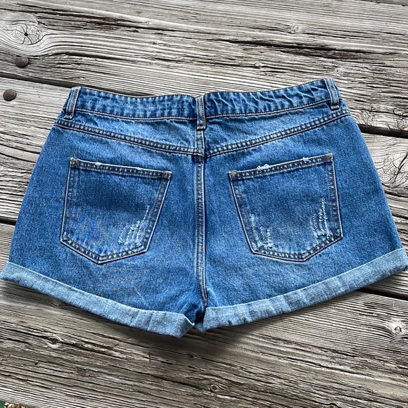 Forever 21 Denim Shorts Button Fly Large - Picture 3 of 8